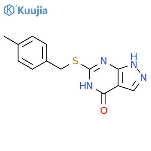6-{(4-methylphenyl)methylsulfanyl}-1H,4H,5H-pyrazolo3,4-dpyrimidin-4-one structure