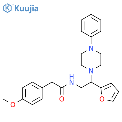N-2-(furan-2-yl)-2-(4-phenylpiperazin-1-yl)ethyl-2-(4-methoxyphenyl)acetamide structure