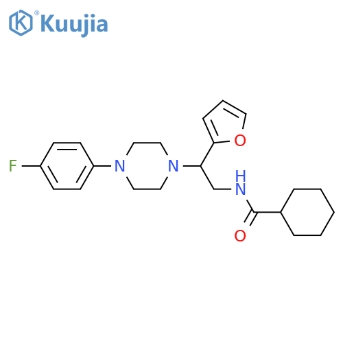N-{2-4-(4-fluorophenyl)piperazin-1-yl-2-(furan-2-yl)ethyl}cyclohexanecarboxamide structure