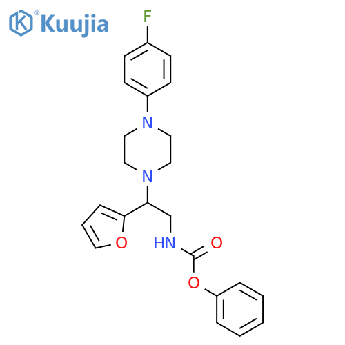 phenyl N-{2-4-(4-fluorophenyl)piperazin-1-yl-2-(furan-2-yl)ethyl}carbamate structure