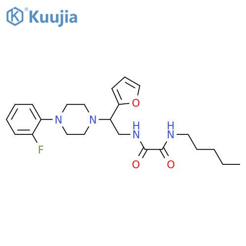 N'-{2-4-(2-fluorophenyl)piperazin-1-yl-2-(furan-2-yl)ethyl}-N-pentylethanediamide structure