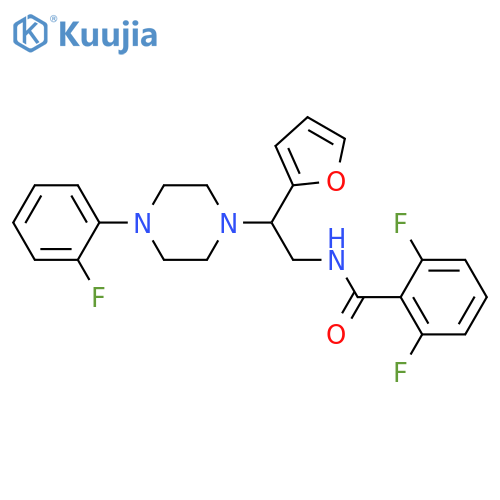 2,6-difluoro-N-{2-4-(2-fluorophenyl)piperazin-1-yl-2-(furan-2-yl)ethyl}benzamide structure