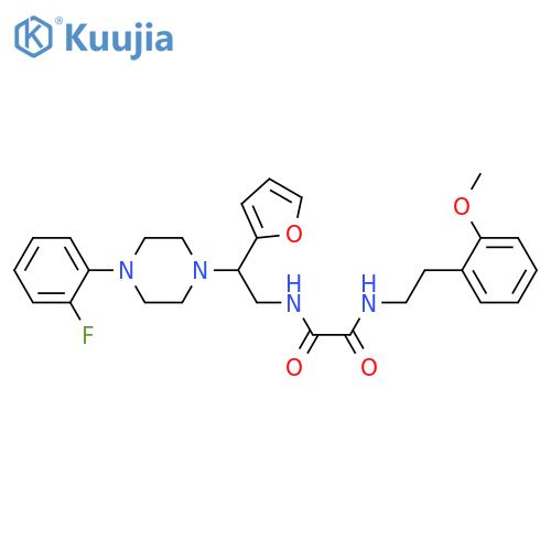 N-{2-4-(2-fluorophenyl)piperazin-1-yl-2-(furan-2-yl)ethyl}-N'-2-(2-methoxyphenyl)ethylethanediamide structure