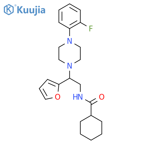 N-{2-4-(2-fluorophenyl)piperazin-1-yl-2-(furan-2-yl)ethyl}cyclohexanecarboxamide structure