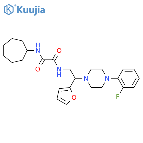 N'-cycloheptyl-N-{2-4-(2-fluorophenyl)piperazin-1-yl-2-(furan-2-yl)ethyl}ethanediamide structure