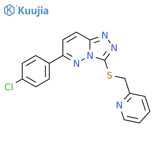 2-({6-(4-chlorophenyl)-1,2,4triazolo4,3-bpyridazin-3-ylsulfanyl}methyl)pyridine structure