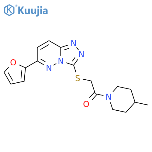 2-{6-(furan-2-yl)-1,2,4triazolo4,3-bpyridazin-3-ylsulfanyl}-1-(4-methylpiperidin-1-yl)ethan-1-one structure