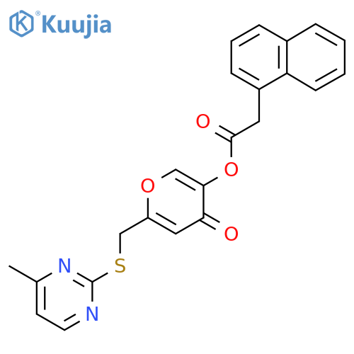 6-{(4-methylpyrimidin-2-yl)sulfanylmethyl}-4-oxo-4H-pyran-3-yl 2-(naphthalen-1-yl)acetate structure