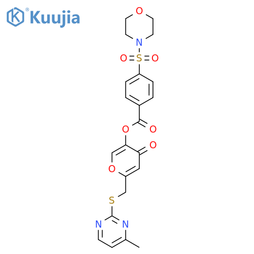 6-{(4-methylpyrimidin-2-yl)sulfanylmethyl}-4-oxo-4H-pyran-3-yl 4-(morpholine-4-sulfonyl)benzoate structure