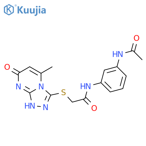 N-(3-acetamidophenyl)-2-({5-methyl-7-oxo-7H,8H-1,2,4triazolo4,3-apyrimidin-3-yl}sulfanyl)acetamide structure