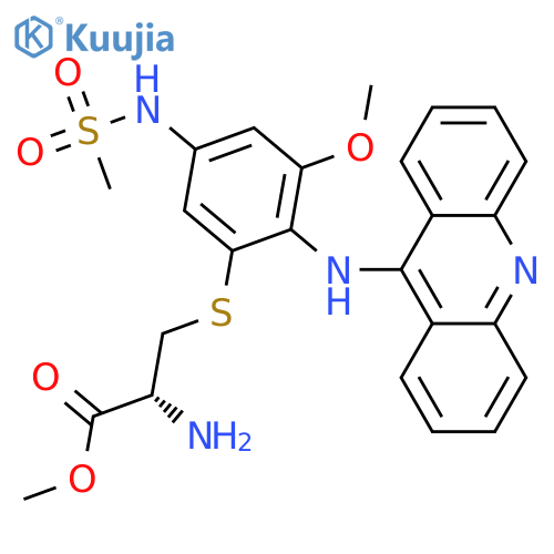 L-Cysteine,S-[2-(9-acridinylamino)-3-methoxy-5-[(methylsulfonyl)amino]phenyl]-,methyl ester structure