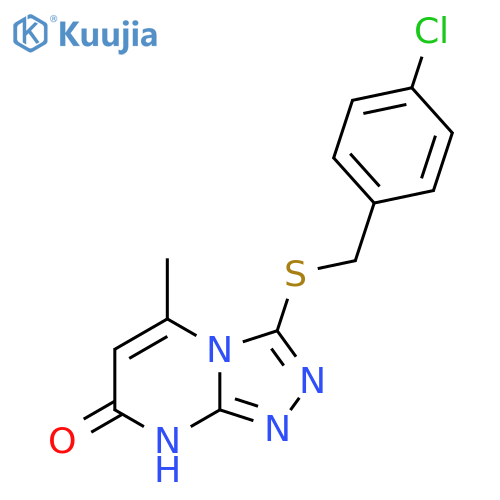3-{(4-chlorophenyl)methylsulfanyl}-5-methyl-7H,8H-1,2,4triazolo4,3-apyrimidin-7-one structure