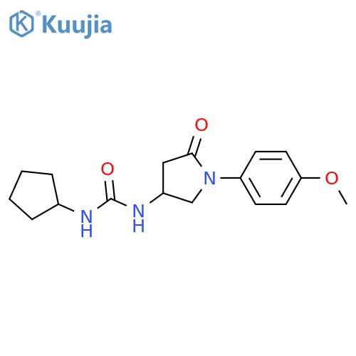 1-cyclopentyl-3-1-(4-methoxyphenyl)-5-oxopyrrolidin-3-ylurea structure