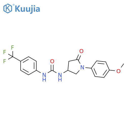 3-1-(4-methoxyphenyl)-5-oxopyrrolidin-3-yl-1-4-(trifluoromethyl)phenylurea structure