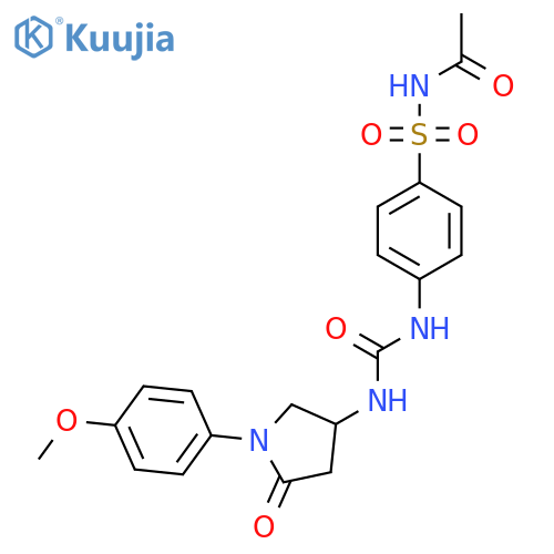 N-4-({1-(4-methoxyphenyl)-5-oxopyrrolidin-3-ylcarbamoyl}amino)benzenesulfonylacetamide structure