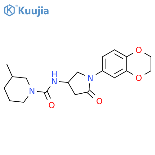 N-1-(2,3-dihydro-1,4-benzodioxin-6-yl)-5-oxopyrrolidin-3-yl-3-methylpiperidine-1-carboxamide structure