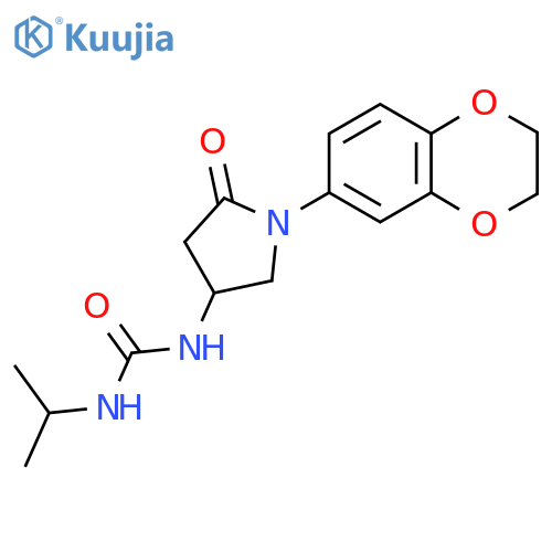 1-1-(2,3-dihydro-1,4-benzodioxin-6-yl)-5-oxopyrrolidin-3-yl-3-(propan-2-yl)urea structure