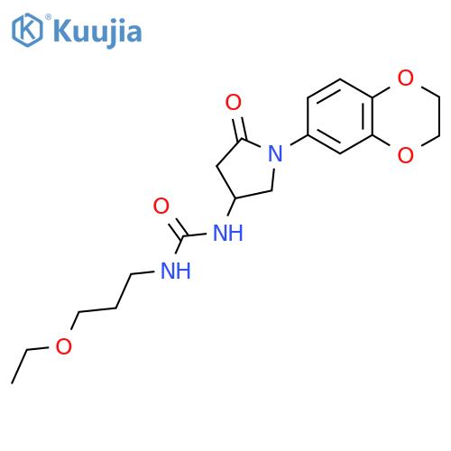 1-1-(2,3-dihydro-1,4-benzodioxin-6-yl)-5-oxopyrrolidin-3-yl-3-(3-ethoxypropyl)urea structure