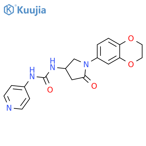 3-1-(2,3-dihydro-1,4-benzodioxin-6-yl)-5-oxopyrrolidin-3-yl-1-(pyridin-4-yl)urea structure