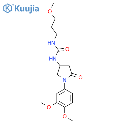 1-1-(3,4-dimethoxyphenyl)-5-oxopyrrolidin-3-yl-3-(3-methoxypropyl)urea structure