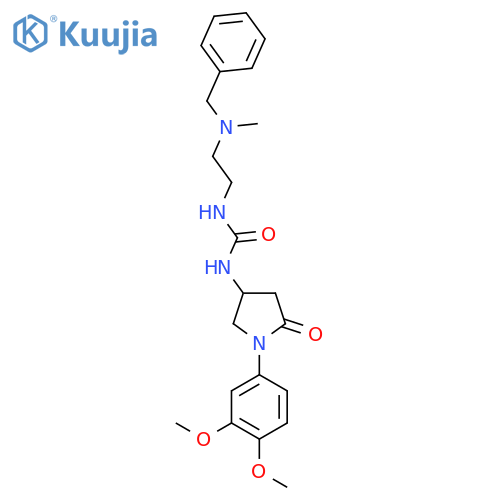1-{2-benzyl(methyl)aminoethyl}-3-1-(3,4-dimethoxyphenyl)-5-oxopyrrolidin-3-ylurea structure