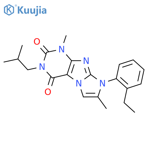 8-(2-ethylphenyl)-1,7-dimethyl-3-(2-methylpropyl)-1H,2H,3H,4H,8H-imidazo1,2-gpurine-2,4-dione structure
