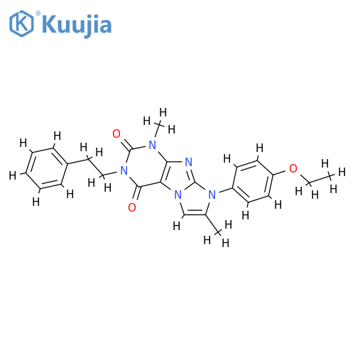 8-(4-ethoxyphenyl)-1,7-dimethyl-3-(2-phenylethyl)-1H,2H,3H,4H,8H-imidazo1,2-gpurine-2,4-dione structure