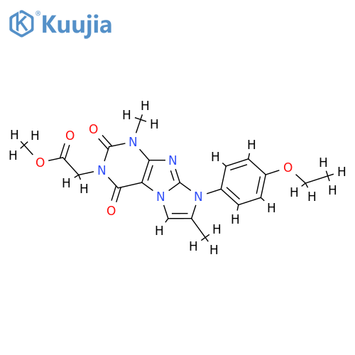 methyl 2-8-(4-ethoxyphenyl)-1,7-dimethyl-2,4-dioxo-1H,2H,3H,4H,8H-imidazo1,2-gpurin-3-ylacetate structure