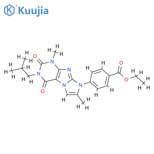ethyl 4-1,7-dimethyl-3-(2-methylpropyl)-2,4-dioxo-1H,2H,3H,4H,8H-imidazo1,2-gpurin-8-ylbenzoate structure