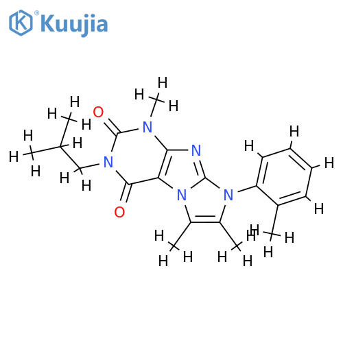 1,6,7-trimethyl-8-(2-methylphenyl)-3-(2-methylpropyl)-1H,2H,3H,4H,8H-imidazo1,2-gpurine-2,4-dione structure