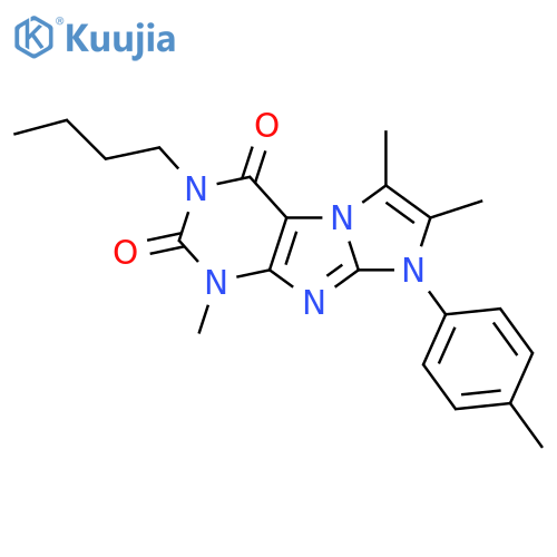 3-butyl-1,6,7-trimethyl-8-(4-methylphenyl)-1H,2H,3H,4H,8H-imidazo1,2-gpurine-2,4-dione structure