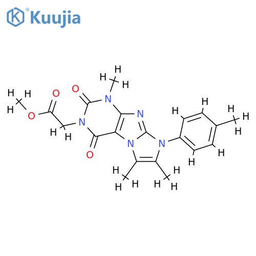methyl 2-1,6,7-trimethyl-8-(4-methylphenyl)-2,4-dioxo-1H,2H,3H,4H,8H-imidazo1,2-gpurin-3-ylacetate structure