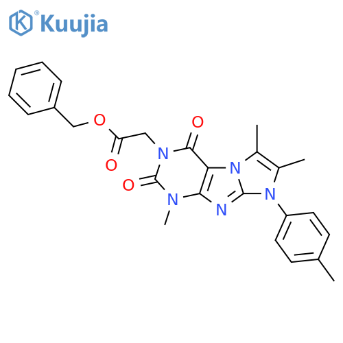 benzyl 2-1,6,7-trimethyl-8-(4-methylphenyl)-2,4-dioxo-1H,2H,3H,4H,8H-imidazo1,2-gpurin-3-ylacetate structure