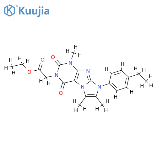 ethyl 2-8-(4-ethylphenyl)-1,6,7-trimethyl-2,4-dioxo-1H,2H,3H,4H,8H-imidazo1,2-gpurin-3-ylacetate structure