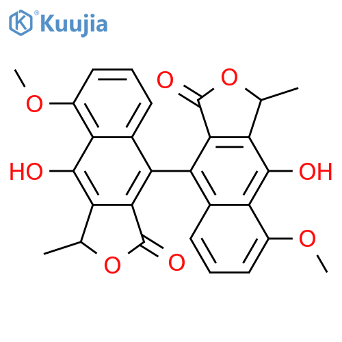 9,9'-Dihydroxy-8,8'-dimethoxy-1,1'-dimethyl-[4,4'-binaphtho[2,3-c]furan]-3,3'(1H,1'H)-dione structure