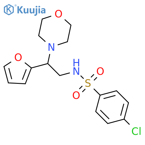 4-chloro-N-2-(furan-2-yl)-2-(morpholin-4-yl)ethylbenzene-1-sulfonamide structure