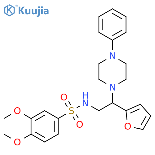 N-2-(furan-2-yl)-2-(4-phenylpiperazin-1-yl)ethyl-3,4-dimethoxybenzene-1-sulfonamide structure