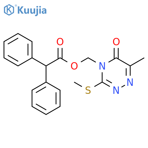 6-methyl-3-(methylsulfanyl)-5-oxo-4,5-dihydro-1,2,4-triazin-4-ylmethyl 2,2-diphenylacetate structure