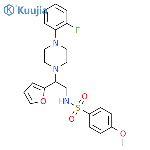N-{2-4-(2-fluorophenyl)piperazin-1-yl-2-(furan-2-yl)ethyl}-4-methoxybenzene-1-sulfonamide structure