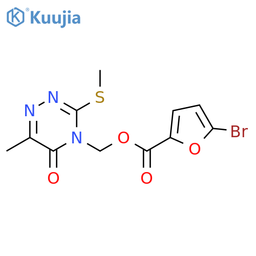 6-methyl-3-(methylsulfanyl)-5-oxo-4,5-dihydro-1,2,4-triazin-4-ylmethyl 5-bromofuran-2-carboxylate structure