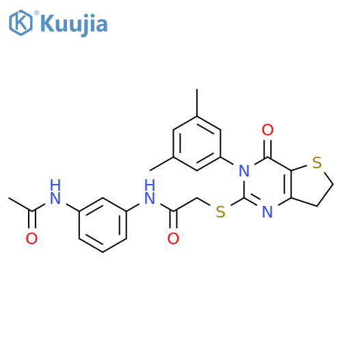 2-{3-(3,5-dimethylphenyl)-4-oxo-3H,4H,6H,7H-thieno3,2-dpyrimidin-2-ylsulfanyl}-N-(3-acetamidophenyl)acetamide structure