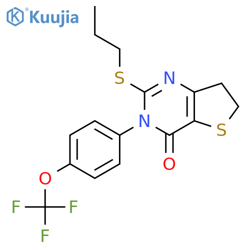 2-(propylsulfanyl)-3-4-(trifluoromethoxy)phenyl-3H,4H,6H,7H-thieno3,2-dpyrimidin-4-one structure