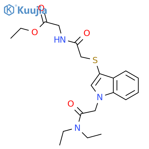ethyl 2-[[2-[1-[2-(diethylamino)-2-oxoethyl]indol-3-yl]sulfanylacetyl]amino]acetate structure