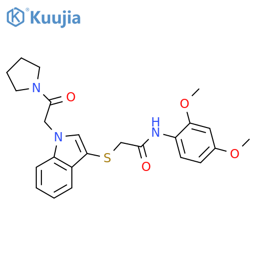 N-(2,4-dimethoxyphenyl)-2-({1-2-oxo-2-(pyrrolidin-1-yl)ethyl-1H-indol-3-yl}sulfanyl)acetamide structure