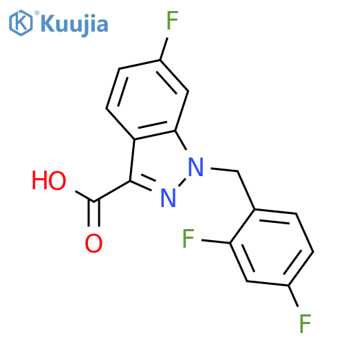 1H-INDAZOLE-3-CARBOXYLIC ACID, 1-[(2,4-DIFLUOROPHENYL)METHYL]-6-FLUORO- structure
