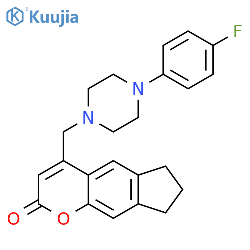 4-{4-(4-fluorophenyl)piperazin-1-ylmethyl}-2H,6H,7H,8H-cyclopentagchromen-2-one structure