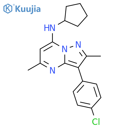 3-(4-chlorophenyl)-N-cyclopentyl-2,5-dimethylpyrazolo1,5-apyrimidin-7-amine structure