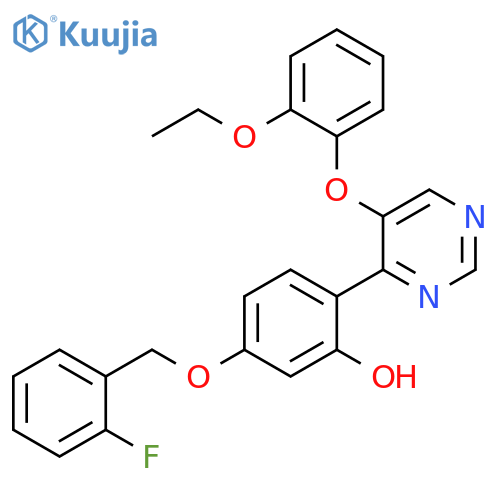 2-5-(2-ethoxyphenoxy)pyrimidin-4-yl-5-(2-fluorophenyl)methoxyphenol structure