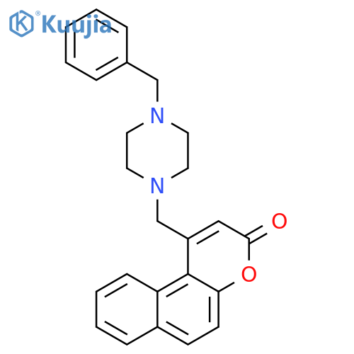 1-(4-benzylpiperazin-1-yl)methyl-3H-benzofchromen-3-one structure