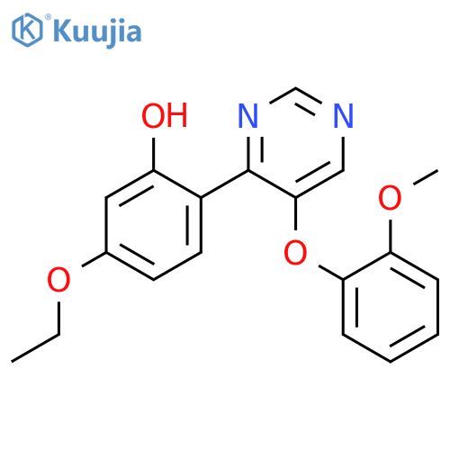5-ethoxy-2-5-(2-methoxyphenoxy)pyrimidin-4-ylphenol structure
